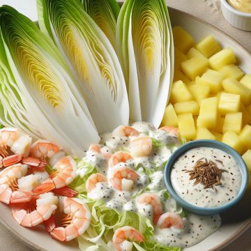 Salade d’Endives aux Crevettes et Sauce Yaourt Citronnée