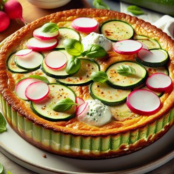 Flan de Courgettes à la Ricotta et Radis Croquants