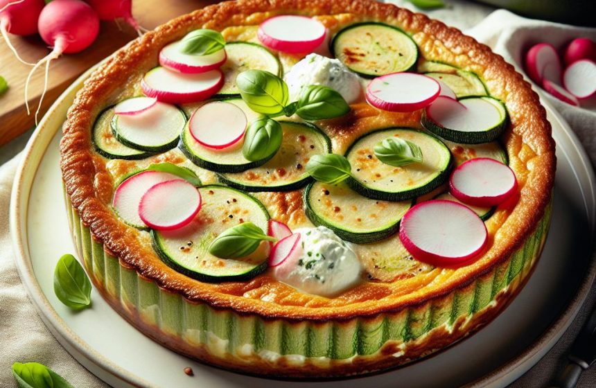 Flan de Courgettes à la Ricotta et Radis Croquants