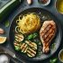 Filet de Poulet Grillé avec Tagliatelle de Courgette à la Vapeur