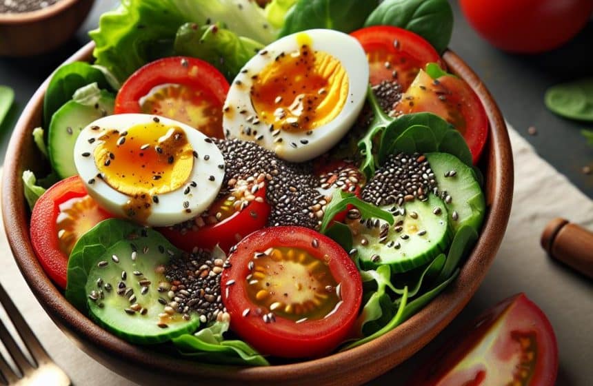 Salade de Vitalité au Chia et Œuf Dur