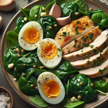 Délice de Poulet aux Épinards et Œuf Dur