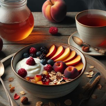 Délice Matinal aux Fruits Rouges et Pêche