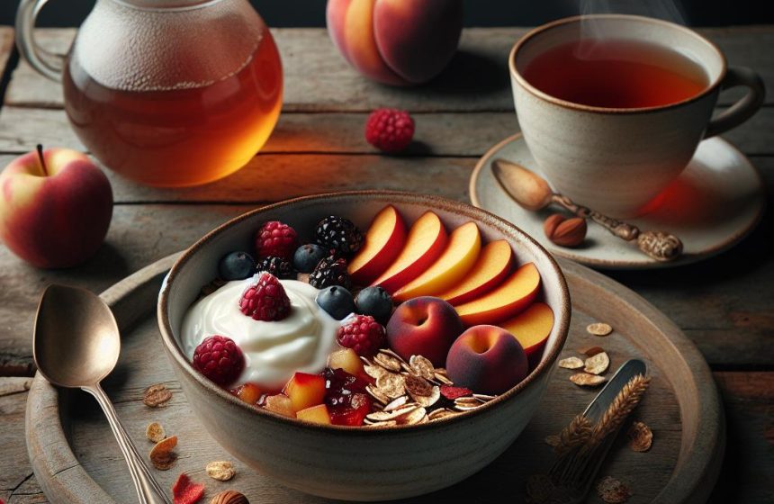 Délice Matinal aux Fruits Rouges et Pêche