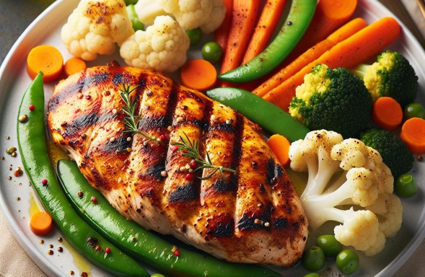 Escalope de Poulet Grillée aux Saveurs Mexicaines avec Légumes Vapeur