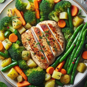 Escalope de Poulet aux Légumes Colorés