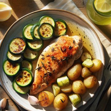 Poulet Rôti avec Courgettes et Pommes de Terre