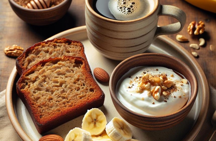 Banana Bread Équilibré avec Café