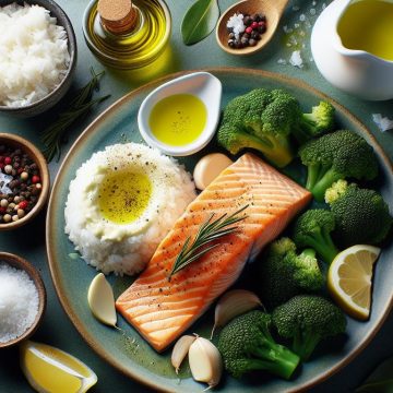 Saumon Délicieux avec Purée de Brocolis et Riz Blanc