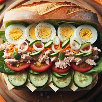 Délice de Baguette au Thon et Légumes Croquants