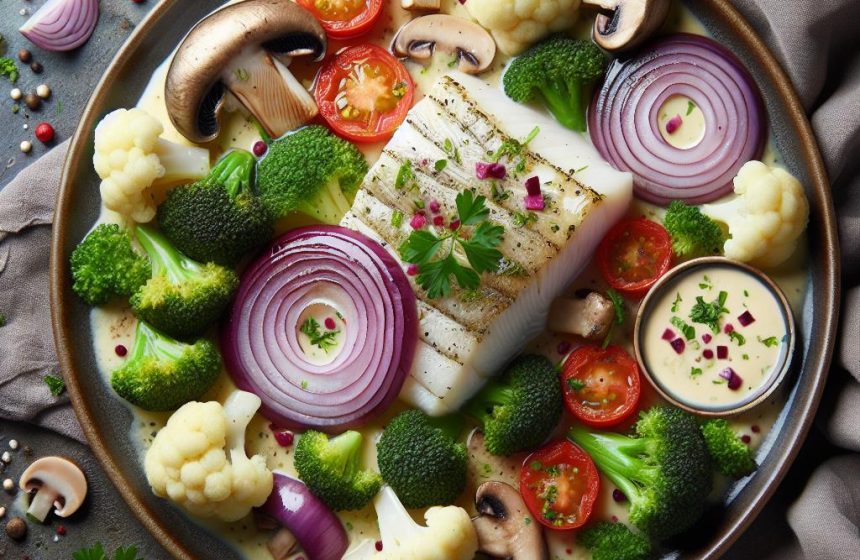 Délice de la Mer aux Légumes Sautés et Sauce Crémeuse