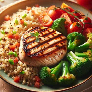 Escalope de Poulet Grillée au Quinoa et Légumes
