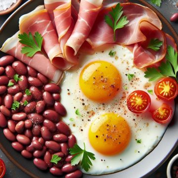 Œufs au Plat Gourmands avec Haricots Rouges et Jambon Cru