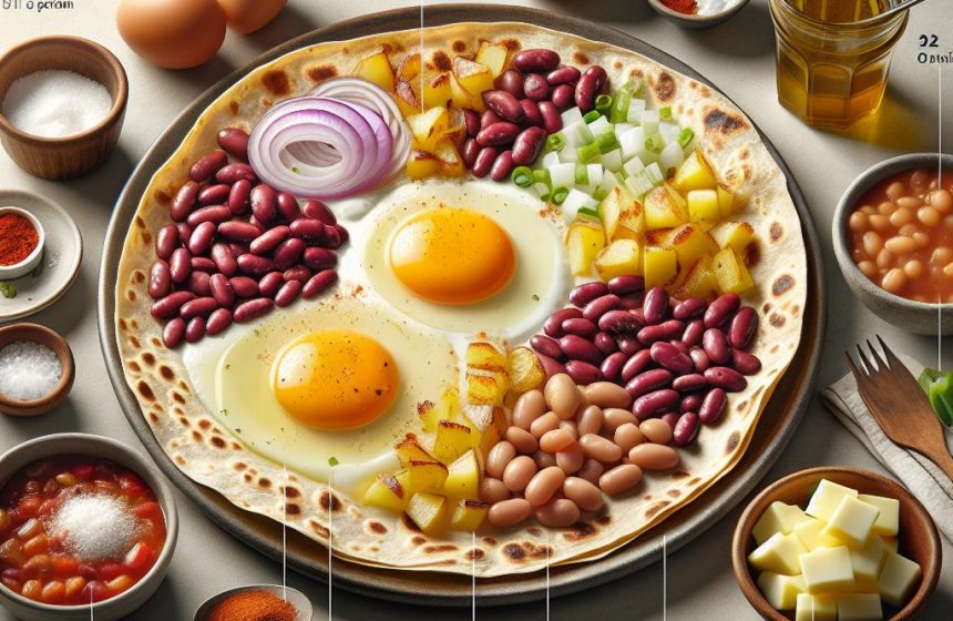 Tortilla aux Œufs et Haricots Rouges