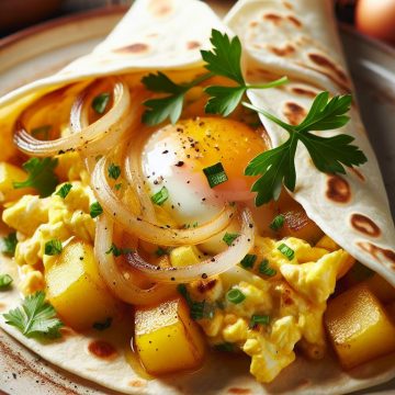 Tortilla aux Œufs, Oignons et Pommes de Terre