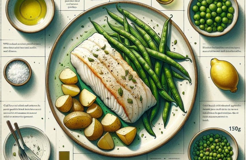 Délice de Cabillaud aux Haricots Verts et Pommes de Terre Vapeur
