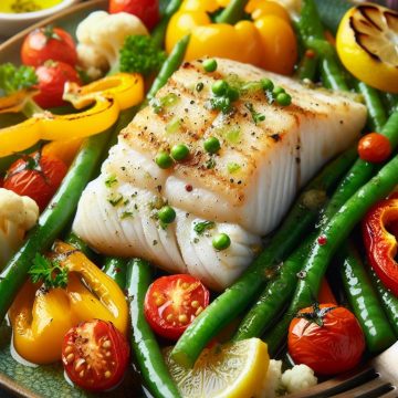 Poisson Grillé aux Légumes Colorés