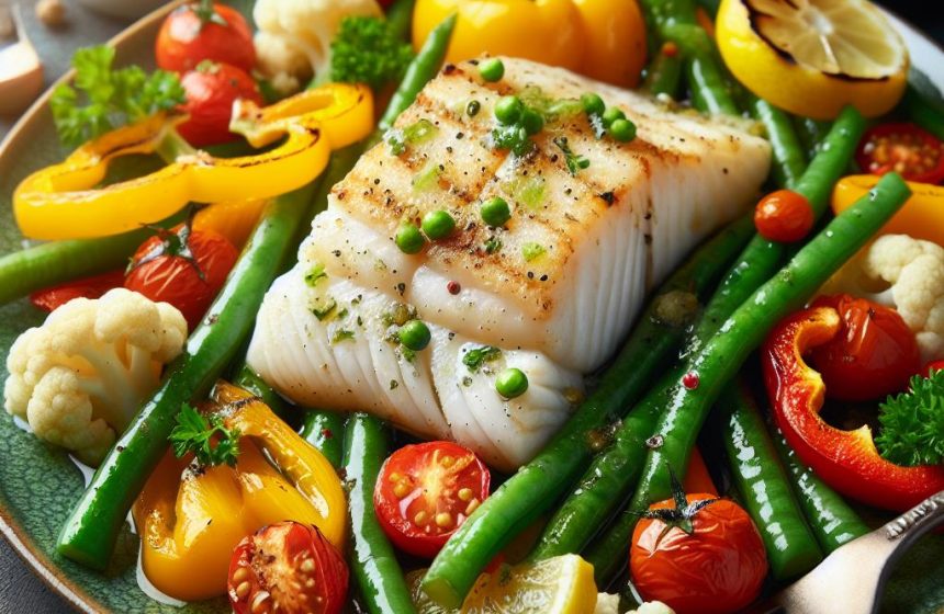 Poisson Grillé aux Légumes Colorés