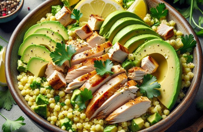 Salade Énergisante de Semoule, Poulet et Avocat