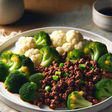 Bœuf Haché Sauté aux Brocolis et Chou-Fleur Vapeur