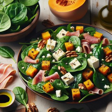 Salade Gourmande aux Épinards, Feta et Jambon Serrano