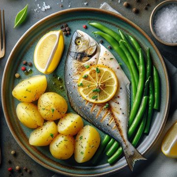 Saumonette aux Pommes de Terre Vapeur et Haricots Verts