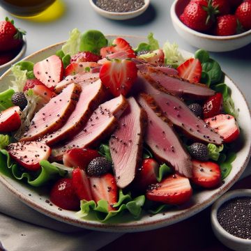 Salade Gourmande au Magret de Canard Fumé et Fraises