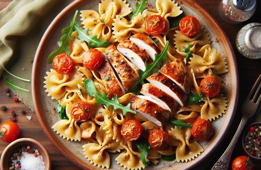 Pâtes Farfalle au Poulet Rôti et Roquette