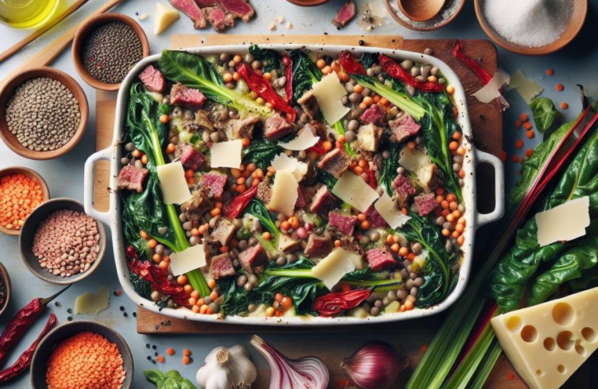 Gratin de Blettes aux Lentilles de Corail et Viande de Gibier