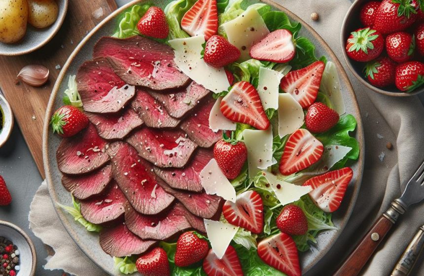 Carpaccio de Bœuf aux Fraises et Parmesan