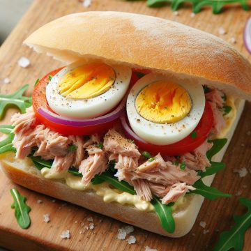 Sandwich Ciabatta Gourmand au Thon et Œuf Dur