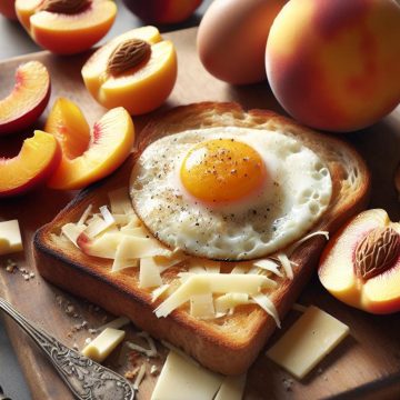 Délice de Gruyère et Œufs sur Pain Complet avec Nectarines