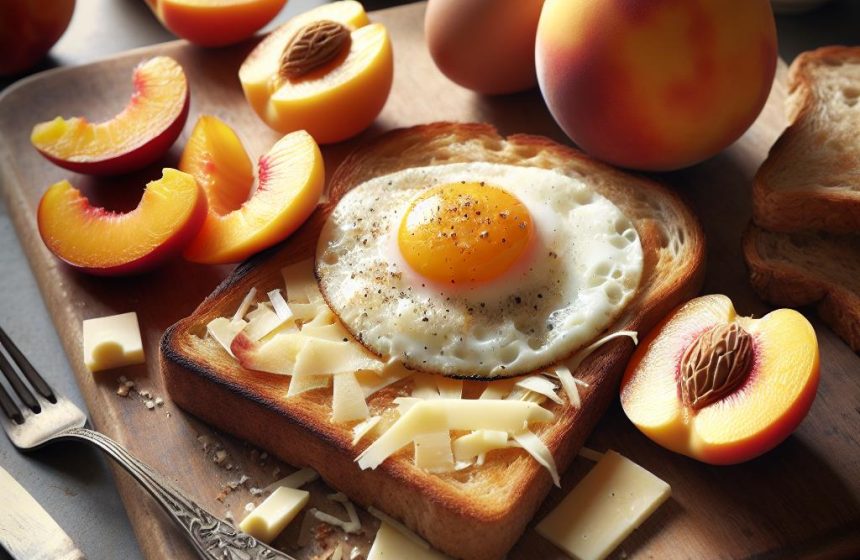 Délice de Gruyère et Œufs sur Pain Complet avec Nectarines