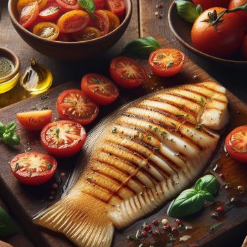 Sole à la Plancha avec Salade de Tomates Fraîches