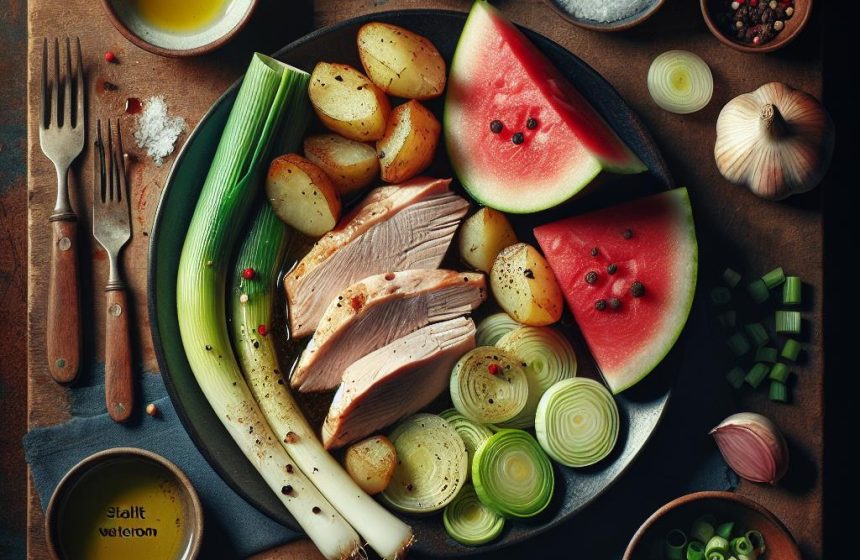 Délice de Dindonneau aux Poireaux et Pastèque