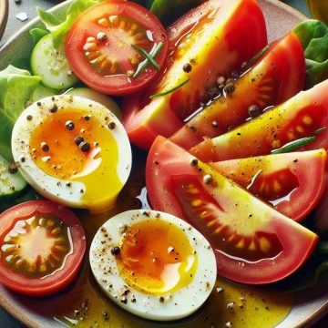 Salade de Tomate et Œufs Durs à la Vinaigrette de Cidre