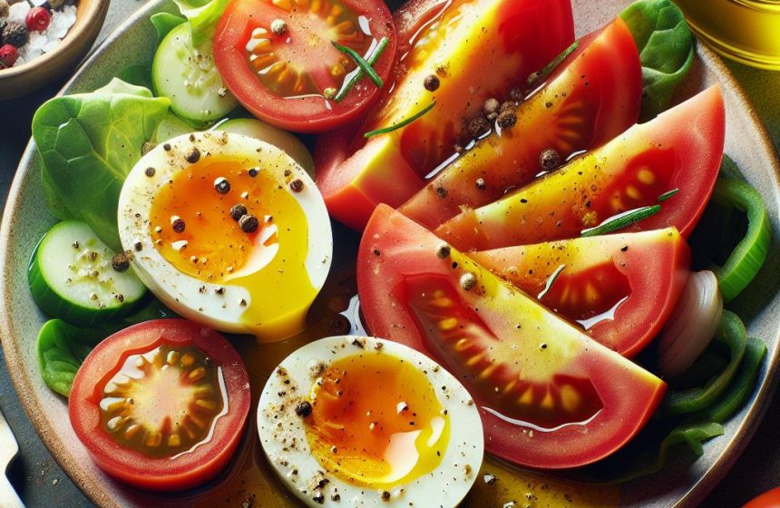 Salade de Tomate et Œufs Durs à la Vinaigrette de Cidre