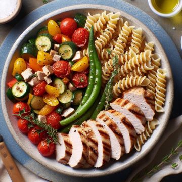 Pâtes Complètes à la Ratatouille et Escalope de Dinde