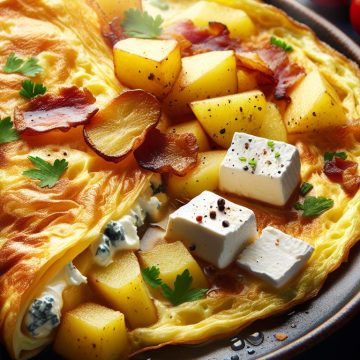 Délice d’Omelette aux Pommes de Terre et Fromage de Chèvre