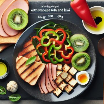 Délice Matinal au Tofu Fumé et Kiwi