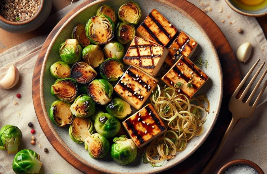 Tofu Grillé Mariné et Choux de Bruxelles Rôtis