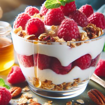 Parfait de Yaourt Grec aux Framboises et Granola