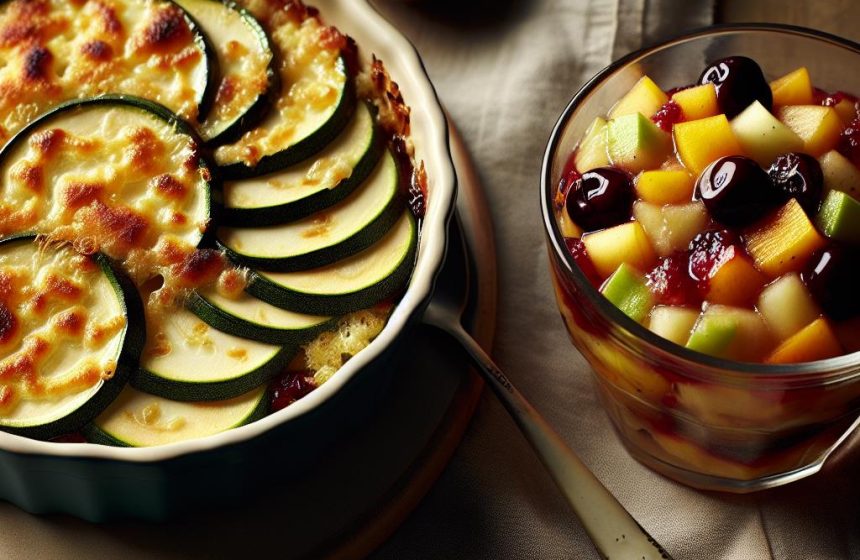 Gratin de Courgettes et Compote Maison aux Fruits d&rsquo;Été