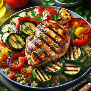 Délice de Poulet Grillé aux Légumes Colorés