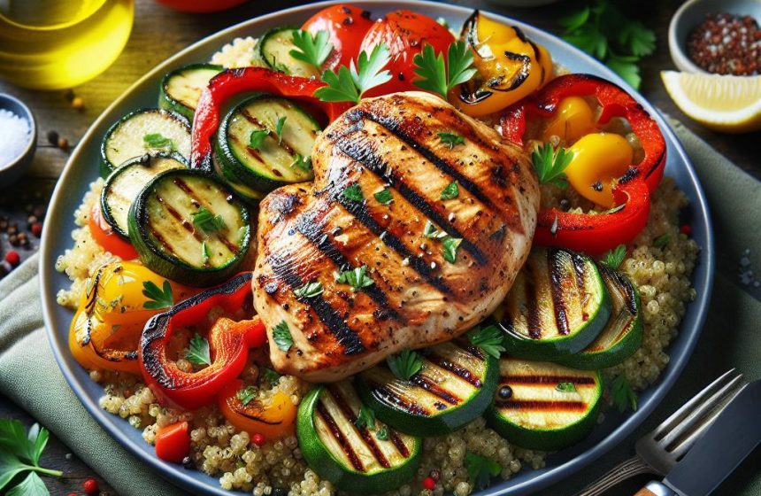 Délice de Poulet Grillé aux Légumes Colorés
