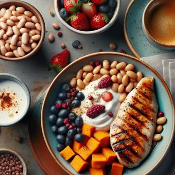 Délice Nutritif de Poulet et Légumes avec Skyr aux Fruits