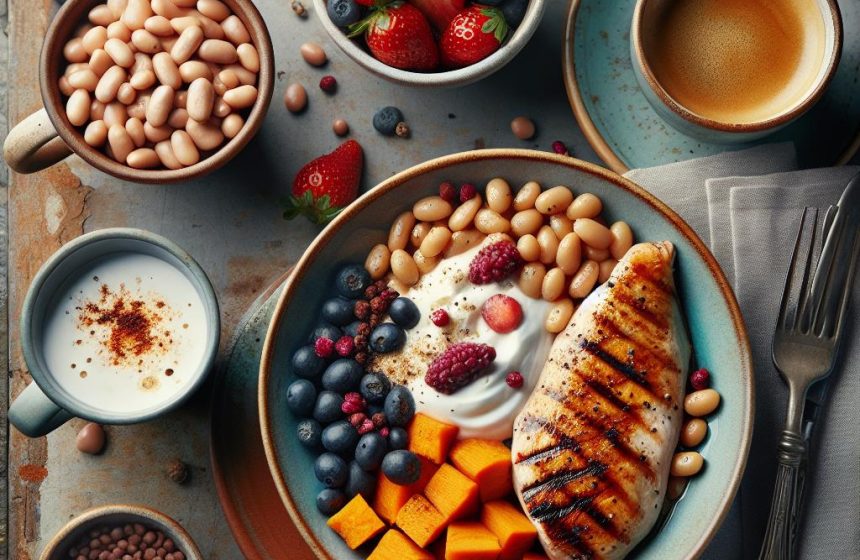 Délice Nutritif de Poulet et Légumes avec Skyr aux Fruits