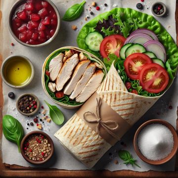 Wrap de Poulet Gourmand et Sa Compote Fruitée