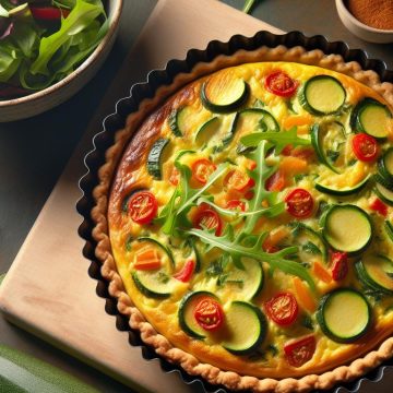 Quiche Légère aux Légumes et Salade Verte Croquante