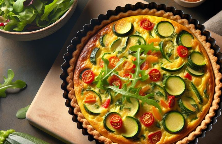 Quiche Légère aux Légumes et Salade Verte Croquante